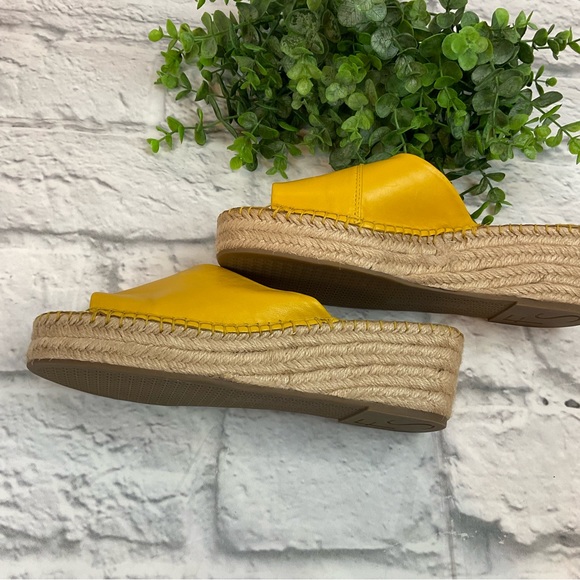 Franco Sarto * Yellow Espadrille Wedge Sandal * Sz 8.5 - Picture 9 of 9